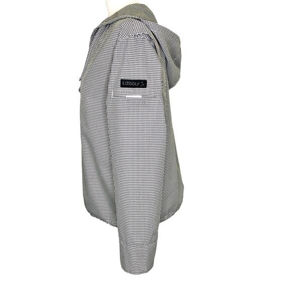 LIZGOLF Liz Claiborne Black White Pull-Over Gingham Wind Breaker Jacket Small - Picture 3 of 9